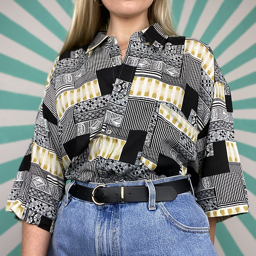 Monochrome Retro Blouse 
