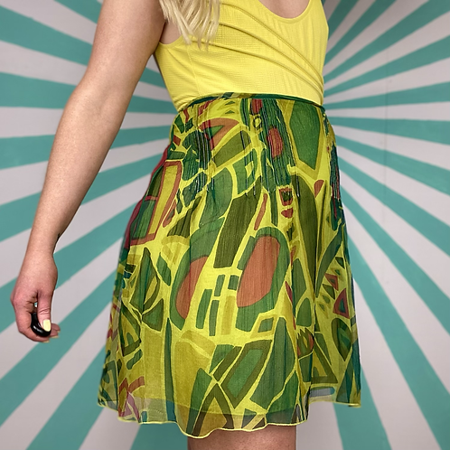 Green Sheer Mini Skirt