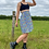 Thumbnail: Blue Floral Pleated Skirt