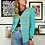 Thumbnail: Blue Cotton Knit Cardigan