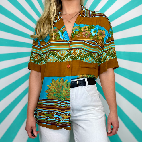 Mustard Retro Vintage Blouse
