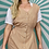 Thumbnail: Beige Chequered Maxi Dress