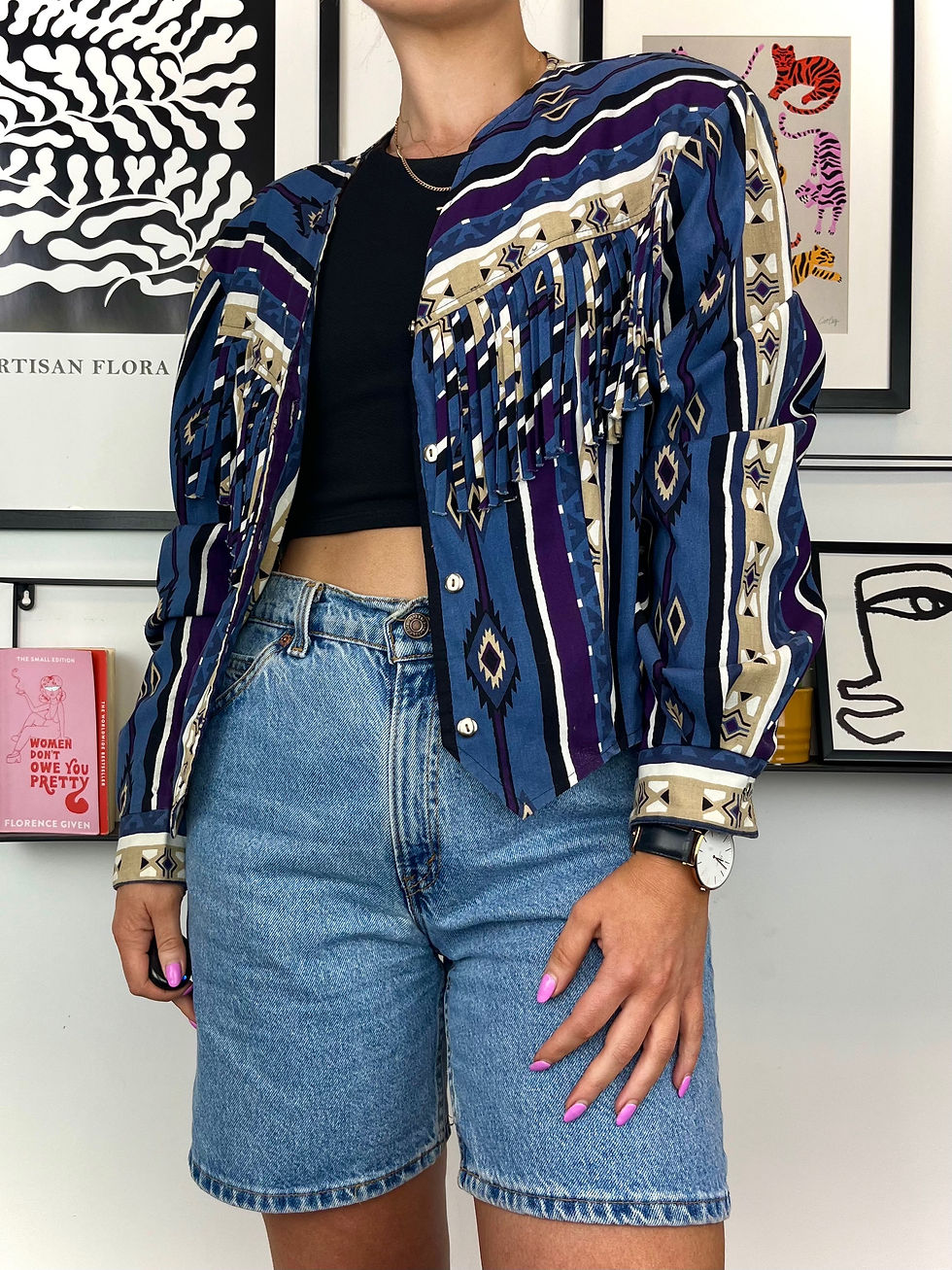 Blue Funky Fringe Jacket