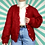 Thumbnail: Red Lined Wool Cardigan
