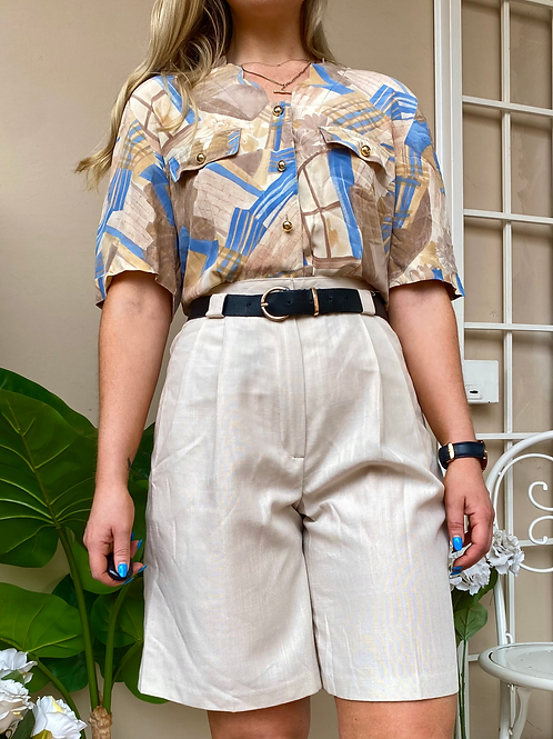 Cream Highwaist Shorts