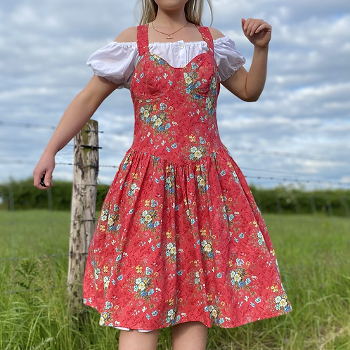 Pink Floral Vintage Dress