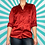 Thumbnail: Burnt Orange Silky Blouse
