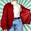Thumbnail: Red Lined Wool Cardigan