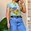 Thumbnail: Blue Floral Silk Crop