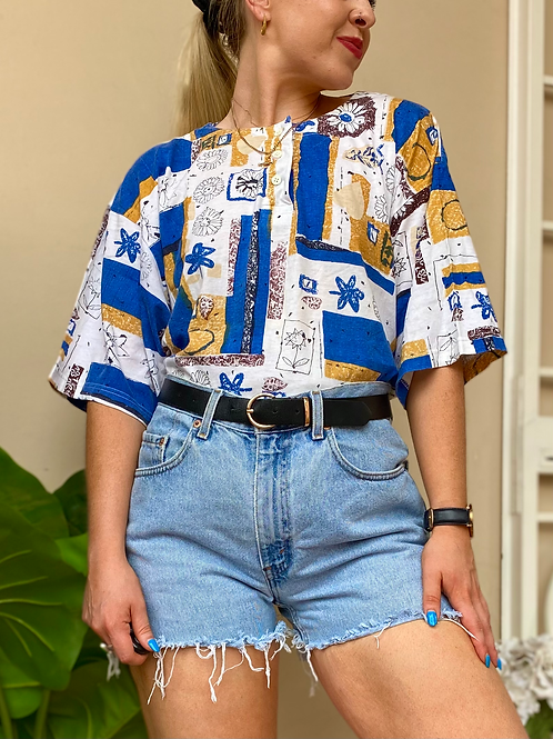 Blue Floral Vintage T-Shirt