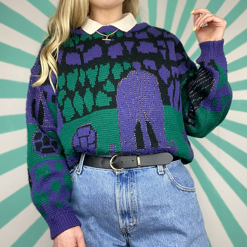 Purple Funky Knit Jumper 
