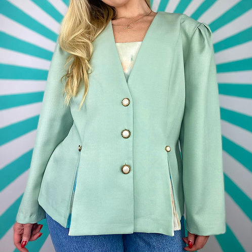 Vintage Mint Blazer Top