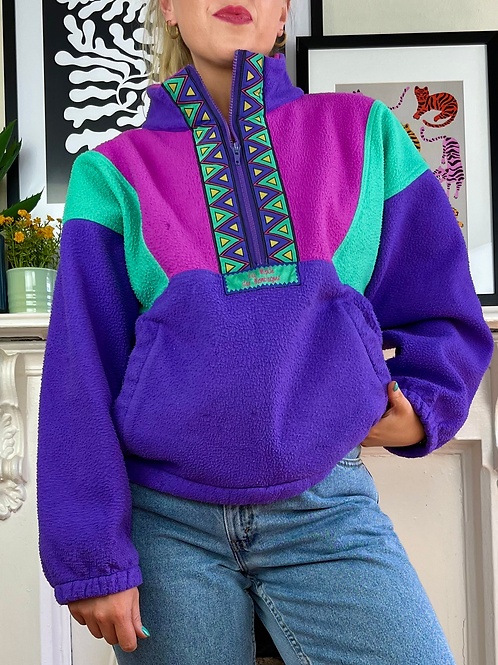 Purple Funky Vintage Fleece