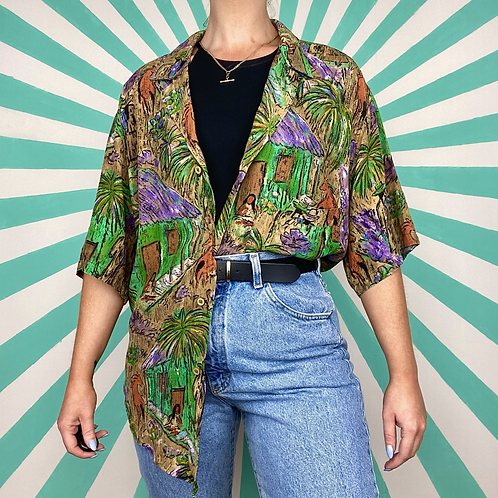Green Funky Vintage Shirt