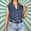 Thumbnail: 100% Silk Blue Blouse