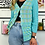 Thumbnail: Blue Cotton Knit Cardigan