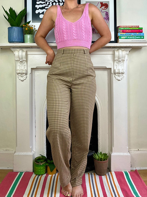 Beige Cheque Pants