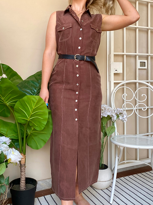 Brown Silk Maxi Dress