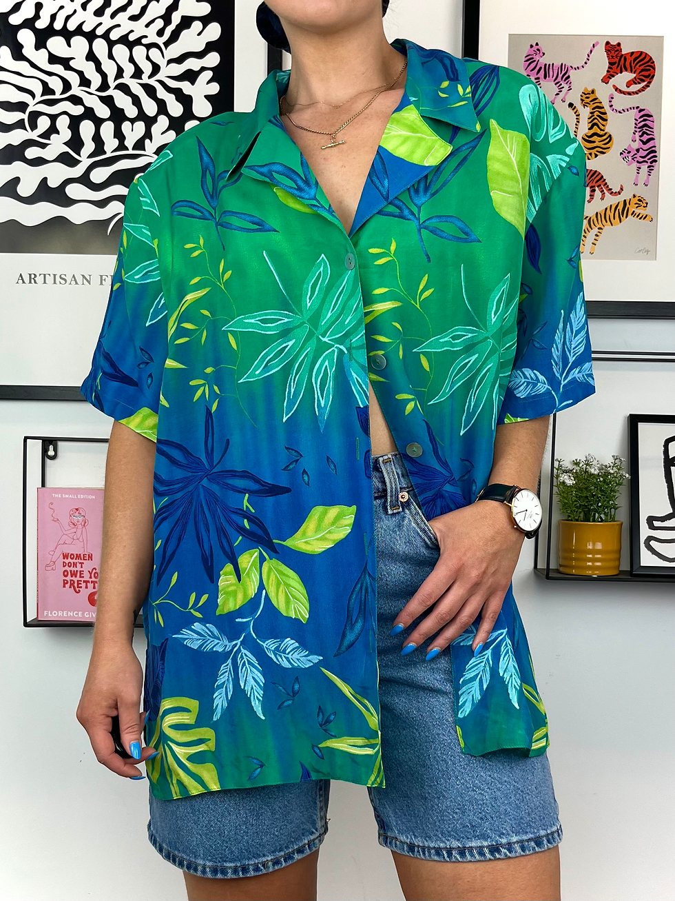 Blue Floral Vintage Blouse