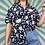 Thumbnail: Navy Floral Silk Blouse