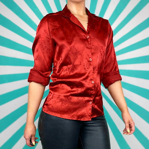 Burnt Orange Silky Blouse