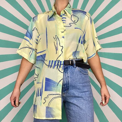 Green Retro Vintage Blouse