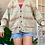 Thumbnail: Cream Funky Knit Cardigan