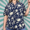Thumbnail: Navy Floral Silk Blouse