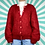 Thumbnail: Red Lined Wool Cardigan