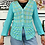 Thumbnail: Blue Cotton Knit Cardigan