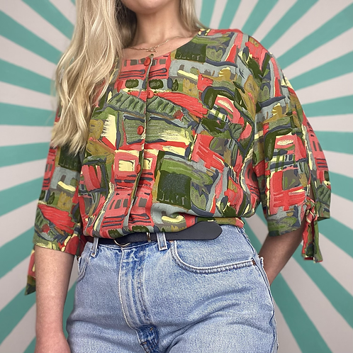 Vintage Patterned Funky Blouse