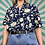 Thumbnail: Navy Floral Silk Blouse