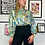 Thumbnail: Blue Floral Round Neck Blouse