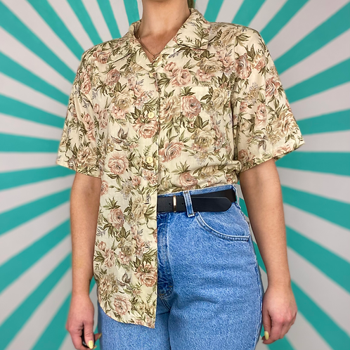 Cream Floral Blouse